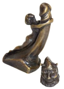 Erotic Vienna Bronze, Lady Clutch Phallus, Sig. By Duprè, 2-part