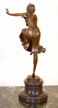 Art Deco Bronze Dancer While Posing On Marble - D.H. Chiparus -Salvador Dali Shop 111 359300a3ee4211