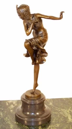 Art Deco Bronze Dancer While Posing On Marble - D.H. Chiparus -Salvador Dali Shop 111 459300a3ecf0ec