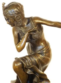 Art Deco Bronze Dancer While Posing On Marble - D.H. Chiparus -Salvador Dali Shop 111 559300a3eb88a0