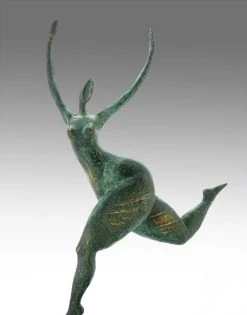 Modern Art Bronze - Abstract Running Nude - Milo Signed