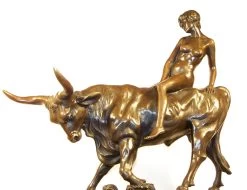Art Nouveau Bronze- Nude Lady On Buffalo Bull, A. Hussmann -Salvador Dali Shop 118 659300a424c0a0