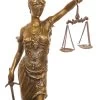 Large Lady Justice Bronze Sculpture On Marblebase - Part Of Roman Mythology