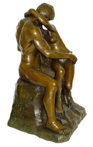 Large Bronze Sculpture - The Kiss - Signed Auguste Rodin 1 Large Bronze Sculpture - The Kiss - Signed Auguste Rodin