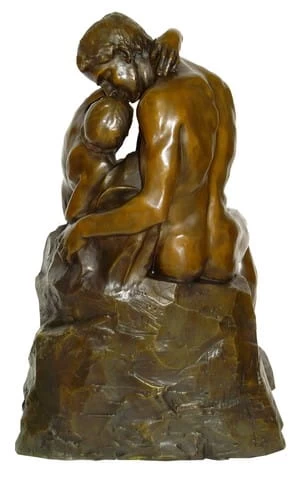 Large Bronze Sculpture - The Kiss - Signed Auguste Rodin 2 Large Bronze Sculpture - The Kiss - Signed Auguste Rodin - Image 2
