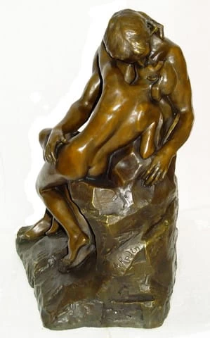 Large Bronze Sculpture - The Kiss - Signed Auguste Rodin 3 Large Bronze Sculpture - The Kiss - Signed Auguste Rodin - Image 3