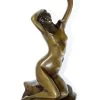 Art Nouveau Nude Bronze - Nude Woman On The Rock- Sig. Moren