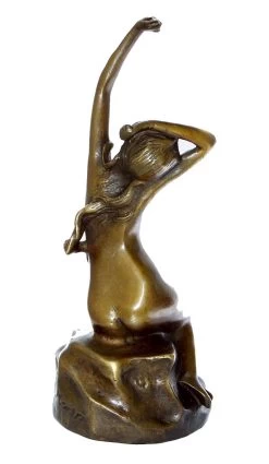 Art Nouveau Nude Bronze - Nude Woman On The Rock- Sig. Moren -Salvador Dali Shop 152 359300a5738990