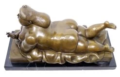 Modern Art Bronze - XXL Smoking Woman Signed Botero