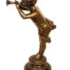 Art Nouveau Bronze,Trumpeter On Marble-base Signed Louis Kley