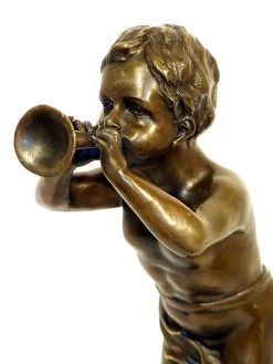 Art Nouveau Bronze,Trumpeter On Marble-base Signed Louis Kley 8 Art Nouveau Bronze,Trumpeter On Marble-base Signed Louis Kley -Salvador Dali Shop 173 459300a6231e3c