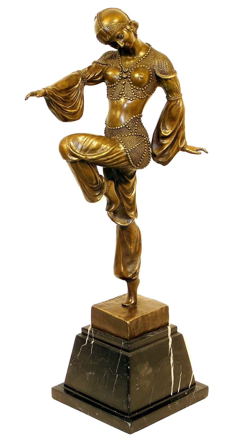 Art Deco Bronze - Harlekin Dancer On Marble - D.H. Chiparus 3 Art Deco Bronze - Harlekin Dancer On Marble - D.H. Chiparus - Image 3