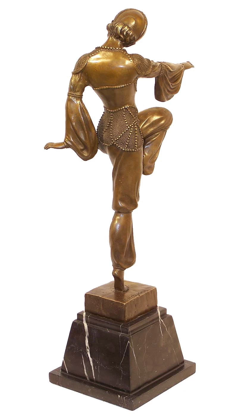 Art Deco Bronze - Harlekin Dancer On Marble - D.H. Chiparus 5 Art Deco Bronze - Harlekin Dancer On Marble - D.H. Chiparus - Image 5