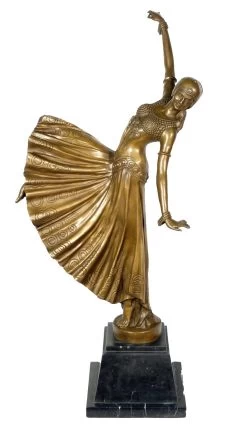 Beautiful Art Deco Bronze Chorus Girl Signed Chiparus