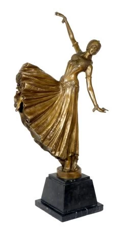 Beautiful Art Deco Bronze Chorus Girl Signed Chiparus -Salvador Dali Shop 202 459300a6d7b31c