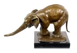 Lifelike Animal Bronze - Elephant Begging - Signed Bugatti