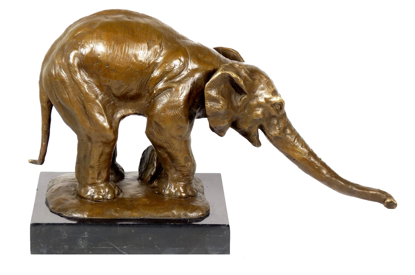 Lifelike Animal Bronze - Elephant Begging - Signed Bugatti 2 Lifelike Animal Bronze - Elephant Begging - Signed Bugatti - Image 2