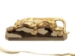 Creeping Panther - Stunning Animal Bronze - On Marble Base