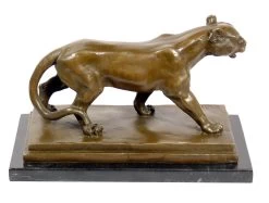 Superb Bronze Animal Sculpture - Walking Panther - Signed Barye -Salvador Dali Shop 212 359300a65712d3