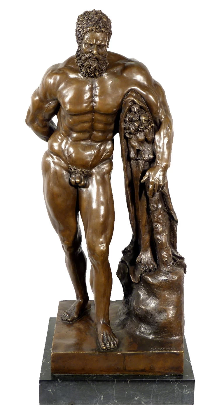 Greek Mythology Bronze Statue - FARNESE HERCULES - Signed Glycon 1 Greek Mythology Bronze Statue - FARNESE HERCULES - Signed Glycon