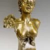 Lovely Art Nouveau Bronze Female Bust After Auguste Moreau