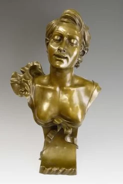 Lovely Art Nouveau Bronze Female Bust After Auguste Moreau -Salvador Dali Shop 243 359300a83f390f