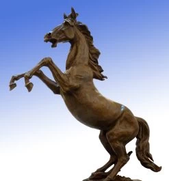 Large Dynamic Bronze Sculpture - Wild Stallion - Signed Milo