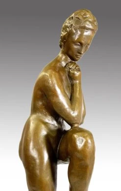 Modern Art Bronze By Wilhelm Lehmbruck - Girl With Leaning Leg