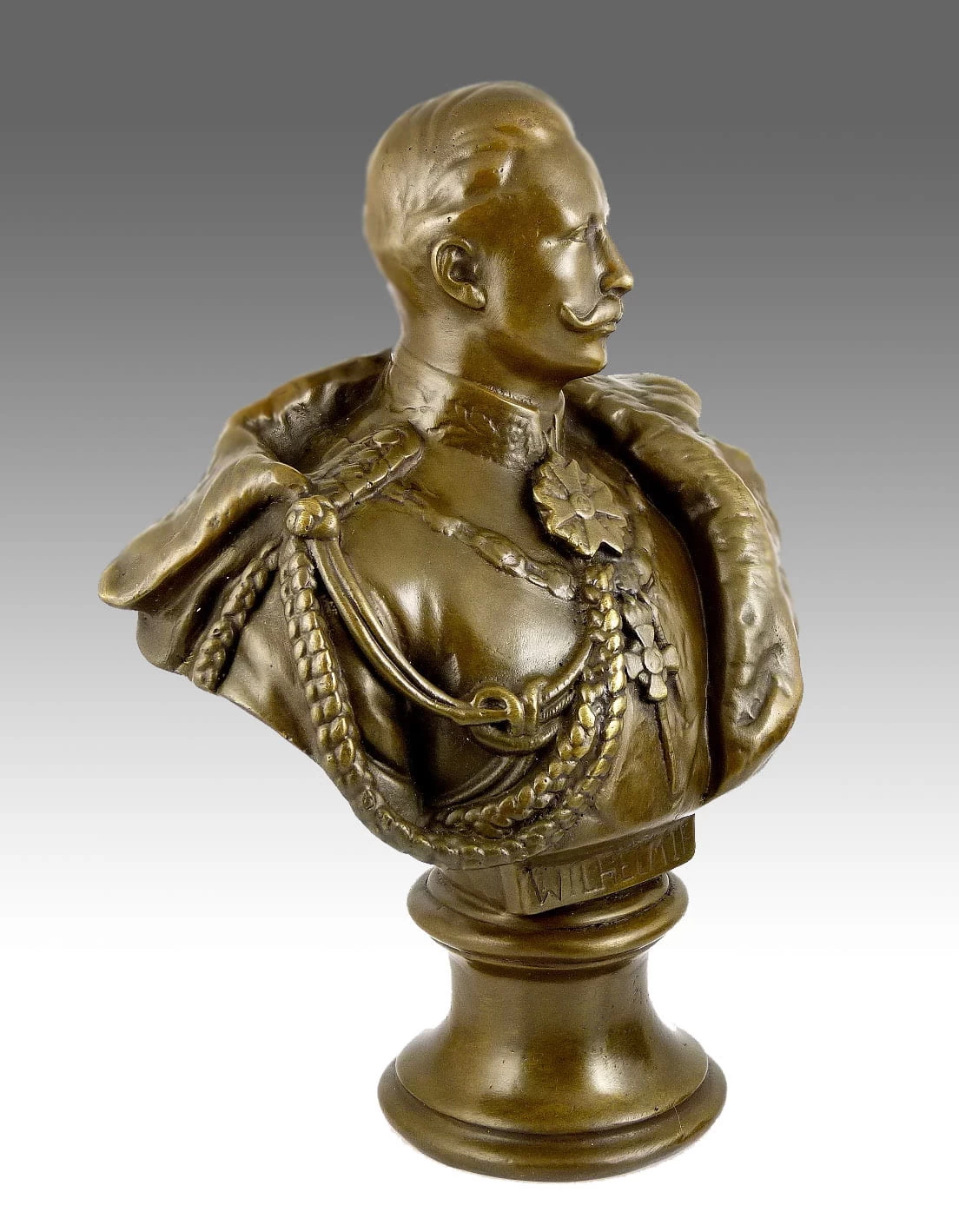 William II. - German Emperor Bronze Bust Statue Signed 2 William II. - German Emperor Bronze Bust Statue Signed - Image 2