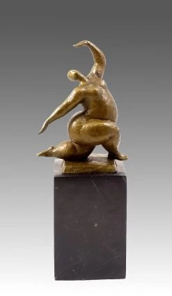 Modern Art Bronze Sculpture Squating Nude Dancer From Milo