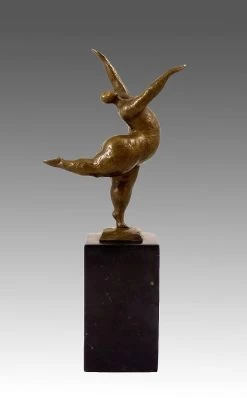 Modern Art Bronze Sculpture Balancing Nude Dancer From Milo