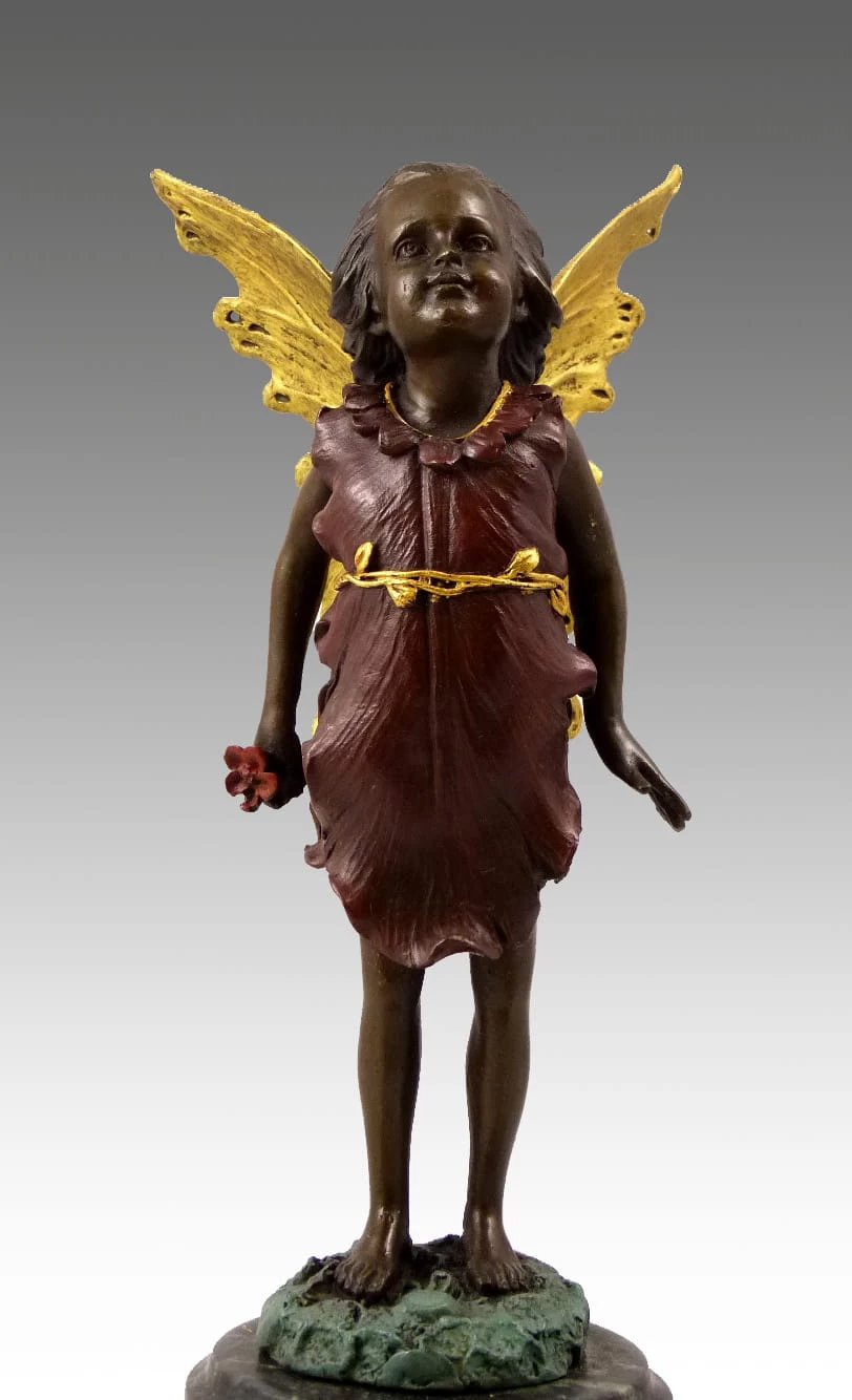 Lovely Bronze Figure - Standing Fairy Elfin - Signed Milo 2 Lovely Bronze Figure - Standing Fairy Elfin - Signed Milo - Image 2