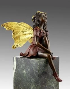 Lovely Bronze Figure - Sitting Fairy Elfin - Signed Milo -Salvador Dali Shop 277 359300a92efe8b