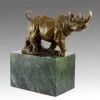 Authentic Bronze Sculpture - Rhinoceros - Created By Milo