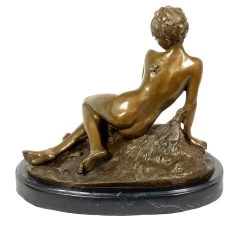 Art Nouveau Bronze - Young Girl Bathing - Signed Leon Bertaux -Salvador Dali Shop 291 459300a9ed7e01