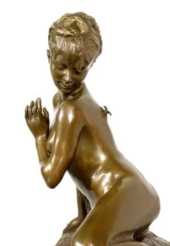 Art Nouveau Bronze - Young Girl Bathing - Signed Leon Bertaux -Salvador Dali Shop 291 759300a9f275eb