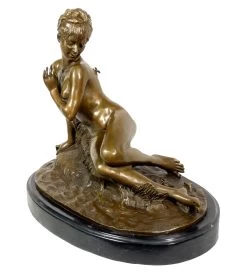 Art Nouveau Bronze - Young Girl Bathing - Signed Leon Bertaux -Salvador Dali Shop 291 859300a9f454a1