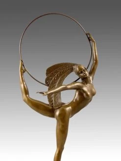 Art Deco Bronze Dancer On Marble Base - By J.P. Morante