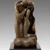 Georgeous Bronze Sculpture - The Kiss - Inspired By G. Klimt
