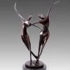 Modern Art Bronze - Two Abstract Dancers - Signed By Milo