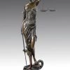 Mythology Bronze Sculpture - Lady Justice - Signed Mayer