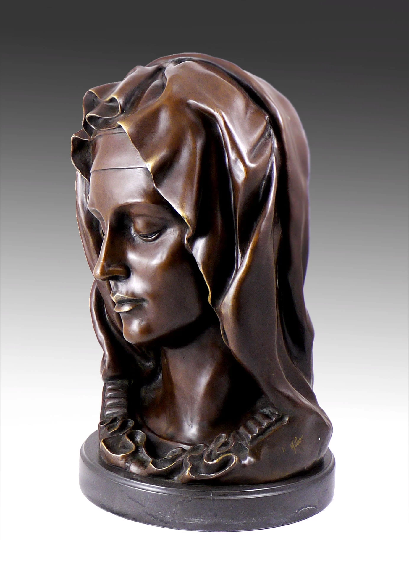 Michelangelo - Madonna Della Pieta - Bronze Sculpture Bust 2 Michelangelo - Madonna Della Pieta - Bronze Sculpture Bust - Image 2