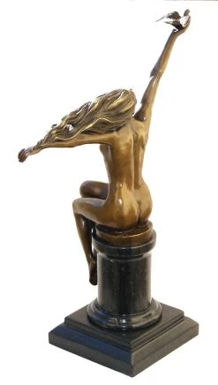 Art Deco Bronze "The Carrier Pigeon" Signed A. Gennarelli -Salvador Dali Shop 31 659300a19469a7