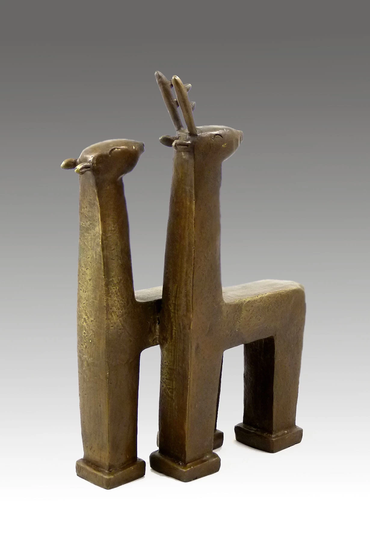 Modern Art- Animal Sculpture - Deer Couple - Signed, Milo 2 Modern Art- Animal Sculpture - Deer Couple - Signed, Milo - Image 2