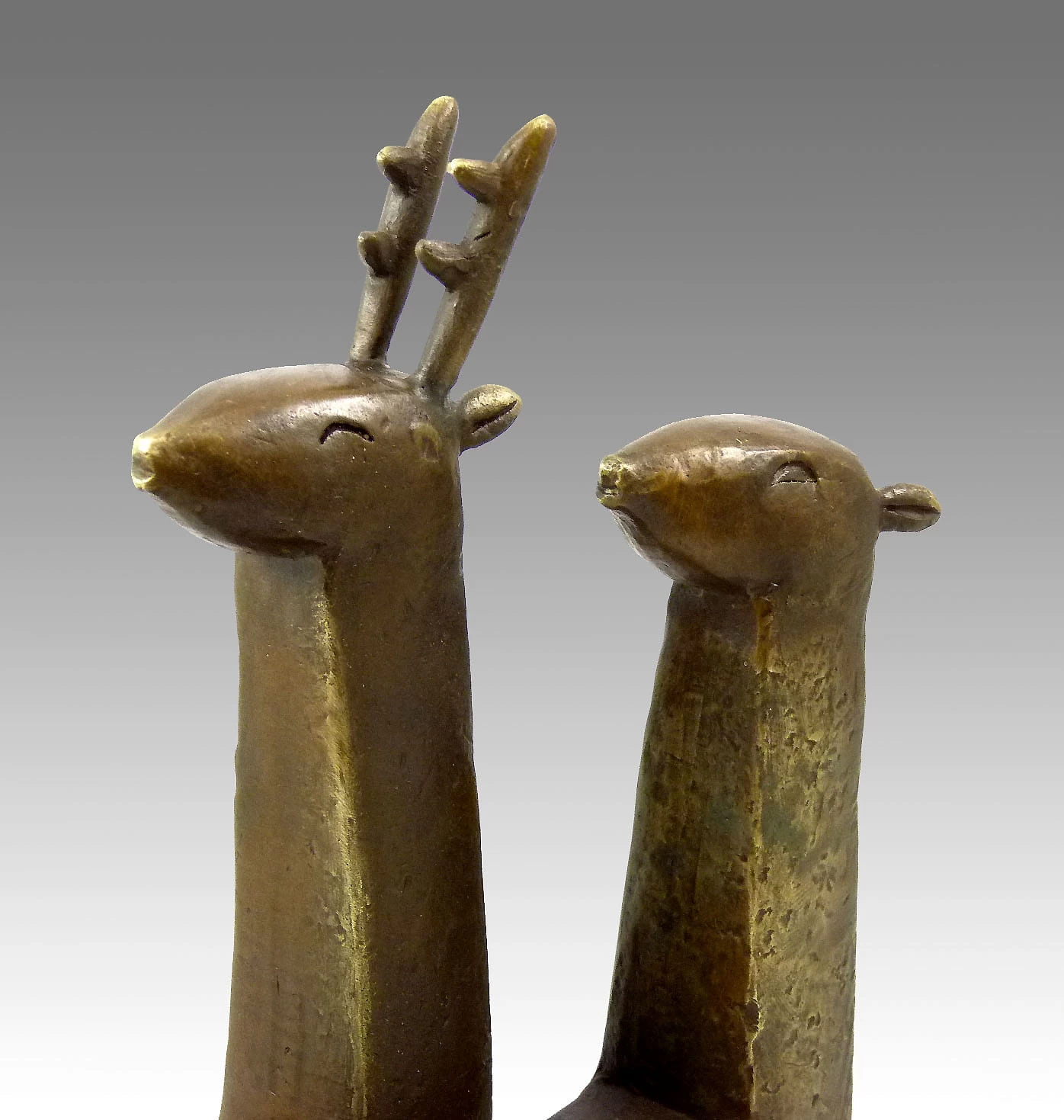 Modern Art- Animal Sculpture - Deer Couple - Signed, Milo 4 Modern Art- Animal Sculpture - Deer Couple - Signed, Milo - Image 4