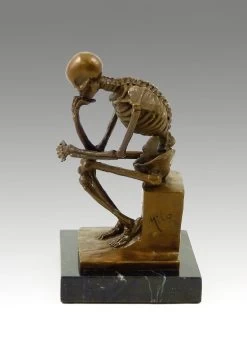 Modern Bronze Statue - Skeleton The Thinker After Rodin By Milo -Salvador Dali Shop 331 659300ab34f3dd