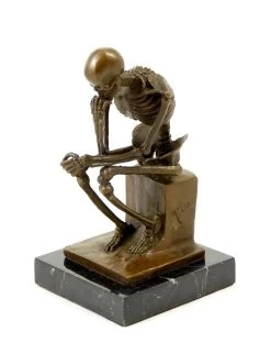 Modern Bronze Statue - Skeleton The Thinker After Rodin By Milo -Salvador Dali Shop 331 759300ab367179