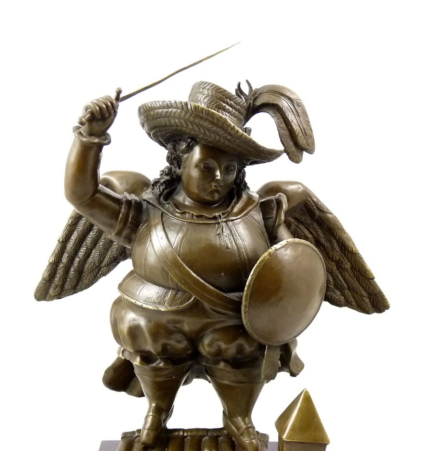 Bronze Sculpture - Archangel With Black Hat - Signed F. Botero 4 Bronze Sculpture - Archangel With Black Hat - Signed F. Botero - Image 4