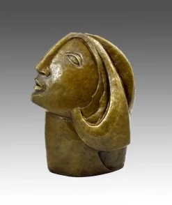 Modern Art Bronze - Woman's Head - After Picasso, By Milo