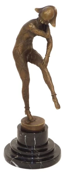 Art Deco Bronze Signed Chiparus - Dance Of Harlequinade -Salvador Dali Shop 33 359300a1a1c2ac